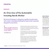 Image of laptop with cover slide of "An overview of the sustainable investing bonds market" brochure