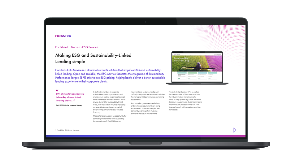 Finastra ESG Service (Factsheet) | Finastra