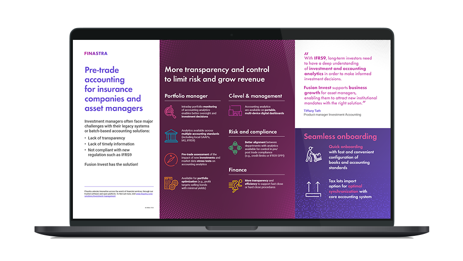 Pre trade Accounting For Insurance Companies And Asset Managers Finastra