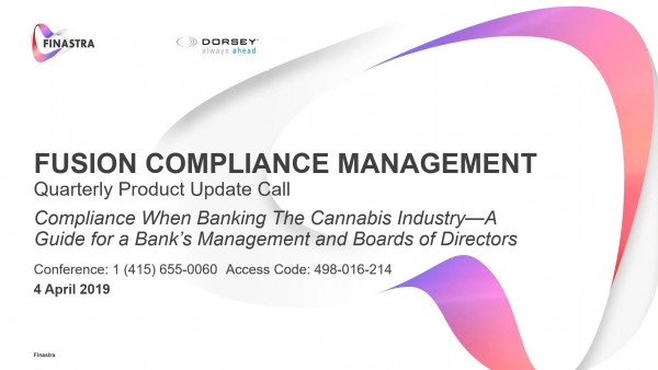 Cannabis Banking Compliance A Guide For Fi Management And Boards Of Directors Finastra