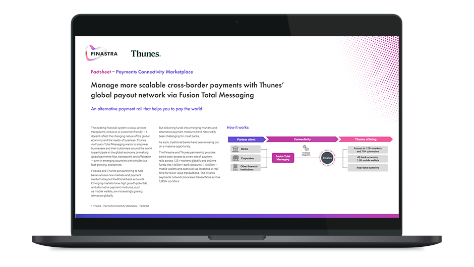 Thunes via Fusion Total Messaging | Finastra