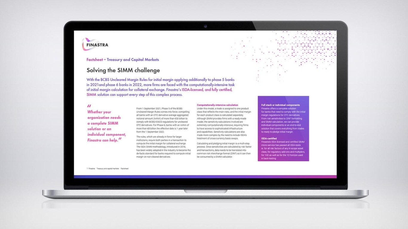 ISDA licensed SIMM solution from Finastra | Finastra