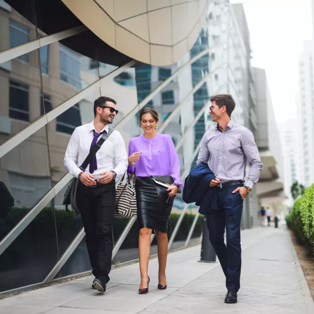 People walking in a group