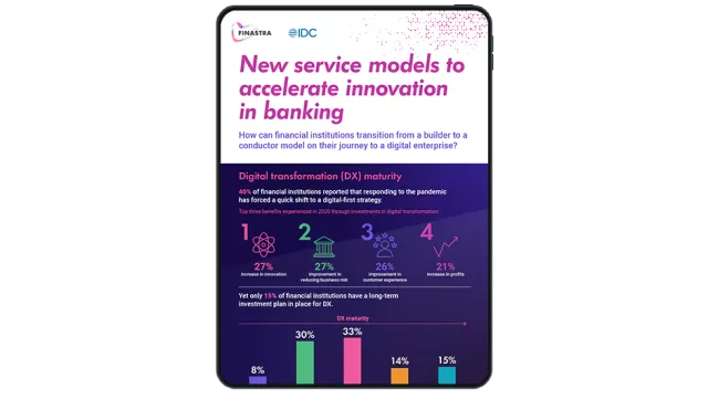 Image of tablet with cover slide for "New service models ..." infographic