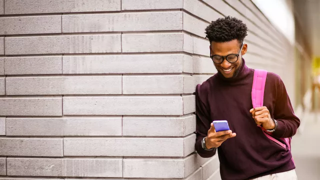 Man looking at phone