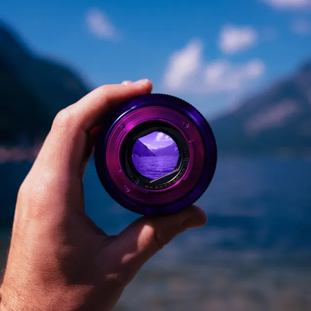 Image of looking at a landscape through a lens