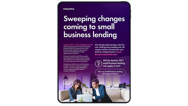 1071: Small Business Lending Rule (Infographic) | Finastra