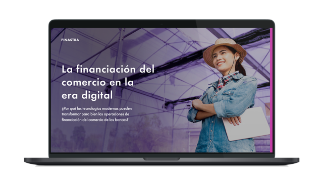 Image of laptop with cover slide for the "Trade Finance in the digital age [Spanish]" white paper