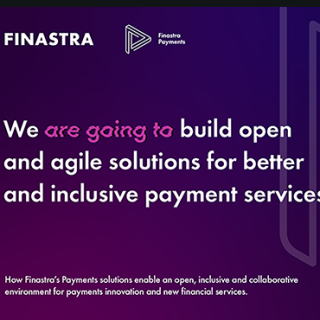 Image of laptop with cover slide of "Finastra Finance is Open, Payments" eBook