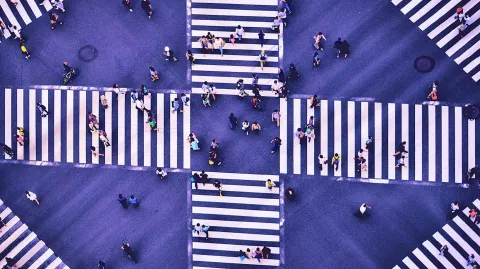 Image of pedestrian crossing with people walking around