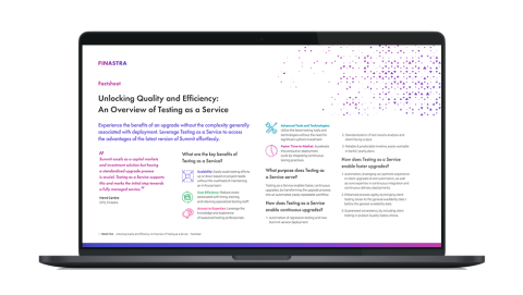 Image of laptop with cover slide for the "Unlocking quality and efficiency: An introduction to Testing as a Service" brochure