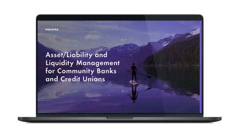 Image of laptop with cover slide for the "Asset / Liability and Liquidity Management for community banks and credit unions" white paper