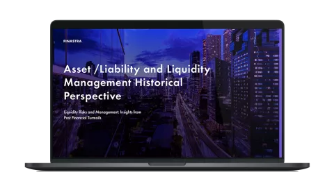 Image of laptop with cover slide of "Asset & Liability and Liquidity Management" white paper