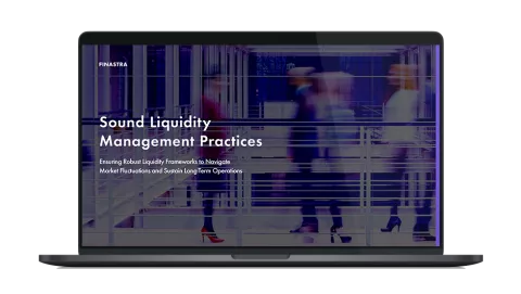 Image of laptop with cover slide for the "Sound liquidity management practices" white paper