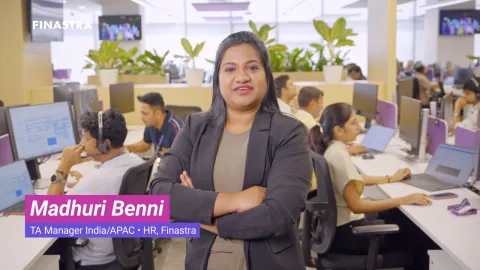 Cover slide for the "Madhuri Benni, Talent Acquisition Manager for India and APAC, on career growth and collaboration" employee story