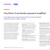 Image of laptop with cover slide of "Visa Direct: Cross-border payments simplified" brochure