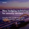 Image of laptop with cover slide for the "New hedging technology for annuity carriers" white paper