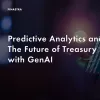 Image of laptop with cover slide for the "Predictive analytics and beyond: The future of treasury with GenAI" white paper