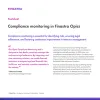 Image of laptop with cover slide of "Compliance monitoring in Finastra Opics" factsheet